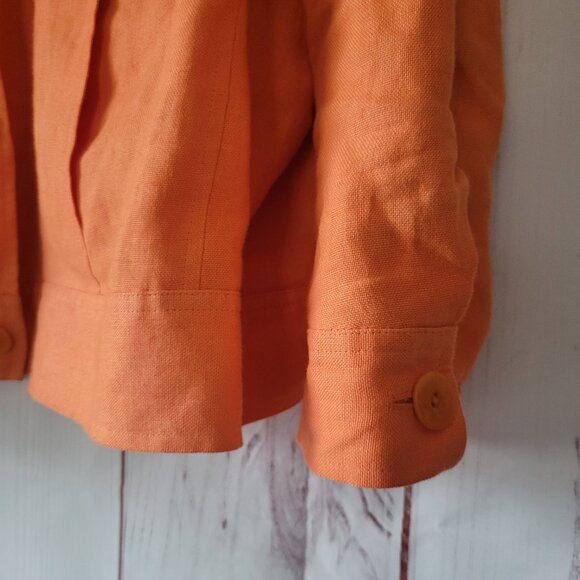 Talbots 100% Irish Linen Orange Button-Down Lightweight Jacket, Women’s 24W EUC - Picture 4 of 10
